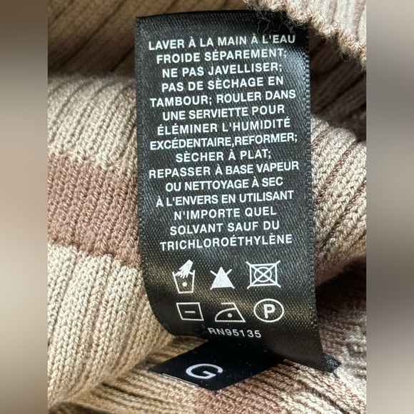 Lafayette 148 New York V-neck Ribbed Button Front Cardigan, Tan Size XL - Picture 9 of 9